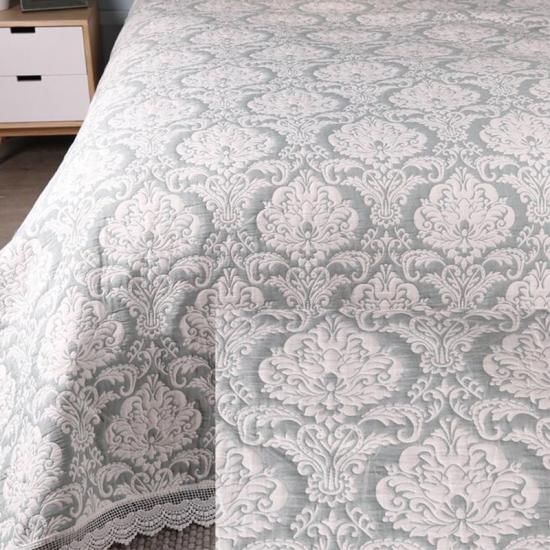 cxmicrotex Medallion Jacquard Quilt Lace Trim ผ้าคลุมเตียง